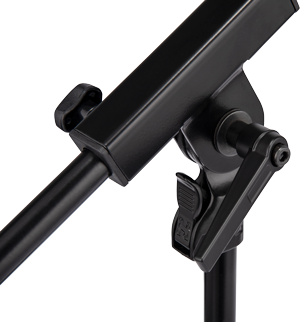 Hercules MS120BPRO Mikrofonállvány, PRO sorozat, 31–42 cm, teleszkópos gémmel, öntöttvas talp