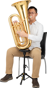 Hercules DS753BB Rézfúvós hangszerállvány, tuba / eufónium / bariton, összecsukható, tokkal