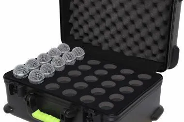 SHURE by Gator SH-MICCASE30 Molded Case W/ Drops For (15) Mics – TSA Latch