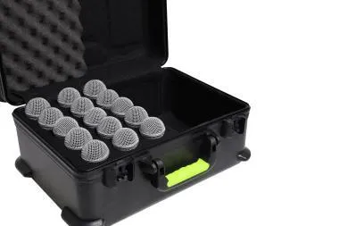 SHURE by Gator SH-MICCASE15 Molded Case W/ Drops For (30) Mics – TSA Latch