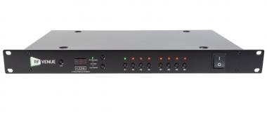 RF Venue Diverziti anténní splitter, 2x4 vstupy, 2x1 výstup, přepínatelný DC, EU konektor