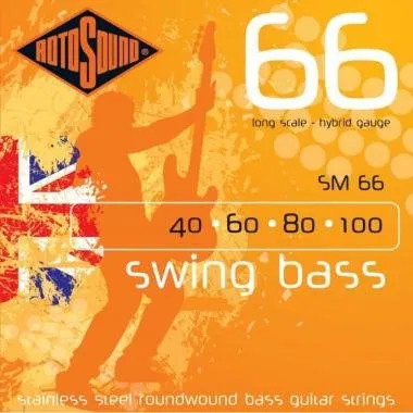 Rotosound SM66 Basszusgitár húrkészlet, rozsdamentes acél, hybrid, 40 60 80 100