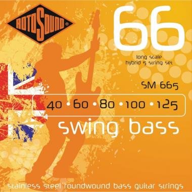 Rotosound Bassové struny, nerezová ocel, 5 strun, 40 60 80 100 125