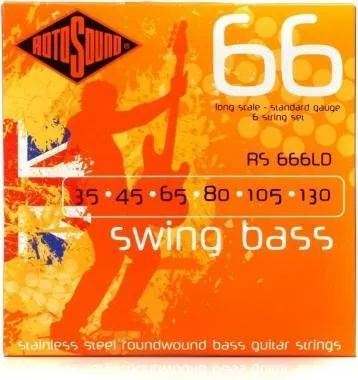 Rotosound RS666LD Basszusgitár húrkészlet, rozsdamentes acél, 6 húr, 35 45 65 80 105 130