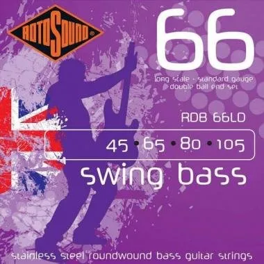 Rotosound RDB66LD Basszusgitár húrkészlet, rozsdamentes acél, dupla bogyó vég