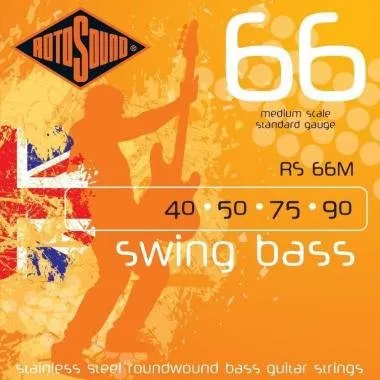 Rotosound RS66M Basszusgitár húrkészlet, rozsdamentes acél, közepes, 40 50 75 90
