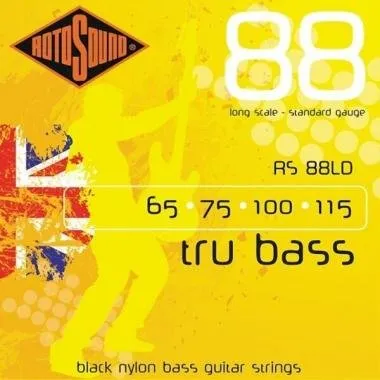 Rotosound RS88LD Basszusgitár húrkészlet, fekete nylon, köszörült, 65 75 100 115