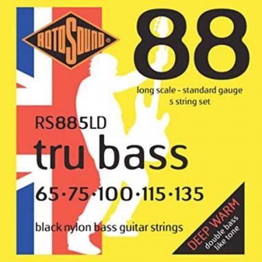 Rotosound Bassové struny, černý nylon, 5 strun, 65-135