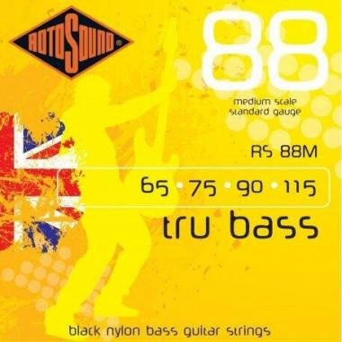 Rotosound Bassové struny, černý nylon, střední, 65 75 90 115