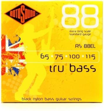 Rotosound Bassové struny, černý nylon, broušené, extra dlouhé, 65-115