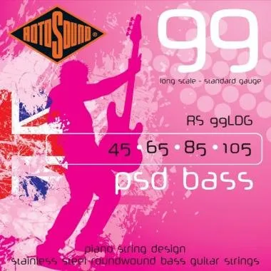 Rotosound RS99LDG Basszusgitár húrkészlet, PSD, rozsdamentes acél, 45 65 85 105