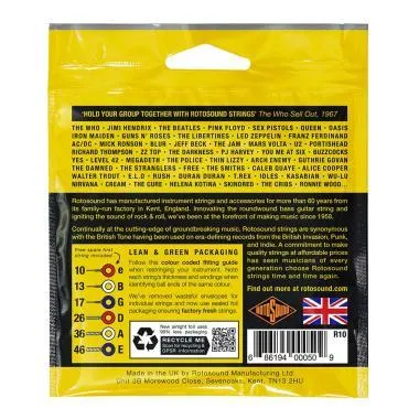 Rotosound R10 Nikkel elektromos gitár húrkészlet, regular, 10 13 17 26 36 46