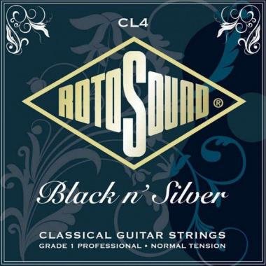 Rotosound Húky na klasickou kytaru, černé nylonové/silver, normální napětí