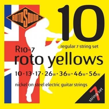 Rotosound R10-7 Nikkel 7 húros elektromos gitár húrkészlet, regular, 10 13 17 26 36 46 56