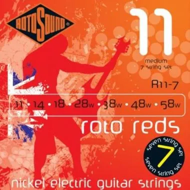 Rotosound R11-7 Nickel 7 húros elektromos gitár húrkészlet, medium, 11 14 18 28 38 48 58