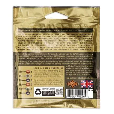Rotosound TB12 Akusztikus gitár húrkészlet, 80/20 bronz, 12 16 24 32 44 54