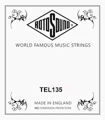 Rotosound TEL135 Basszusgitár húrkészlet, fekete nylon, köszörült, alacsony H, extra hosszú