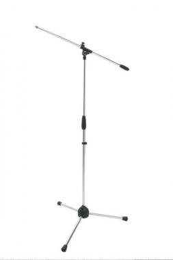 PROEL Mikrofonový stojan třínožkový, chromovaný, výška 950-1500 mm, rameno 750 mm