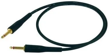 PROEL STAGE100 Hangszerkábel, 5 m, fekete, 2x 6,3 mm S290 mono jack dugó (gumival borított), HPC110
