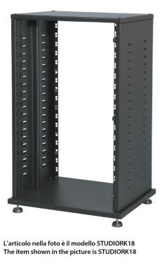 PROEL 19 rack skříň 24U, mobilní/fixní, černá, kovová, s dveřmi