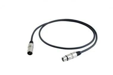 PROEL STAGE280LU05 Mikrofonkábel, 0,5m fekete, XLR 3FVPRO és XLR 3MVPRO csatlakozók, fémház, HPC210