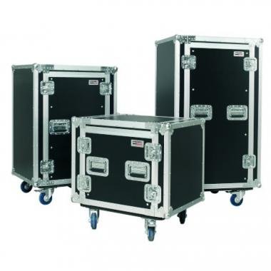 PROEL 19 rack 16U, 10U mixer prostor, černý, 9mm dřevo, kolečka 10cm