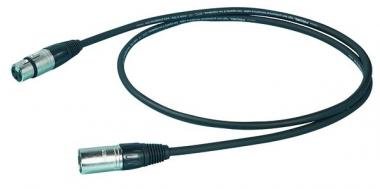 Proel Mikrofonní kabel 5 m, XLR-XLR, černý, kovové konektory, ochrana proti zlomení