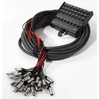 PROEL EBN2408 Szerelt stage box, 24 in / 8 OUT, 25m kábel, lapos szerelt doboz - lengő dugók