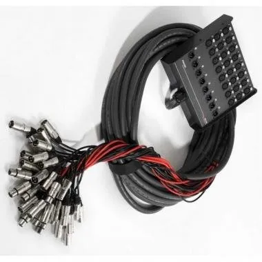 PROEL EBN2408 Szerelt stage box, 24 in / 8 OUT, 25m kábel, lapos szerelt doboz - lengő dugók