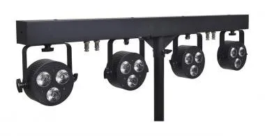 Sagitter SG LEDKITHP3C 4db led par lámpa 3X6W LED RGBW/FC kereszt tartón, állvánnyal, lábkapcsolóval