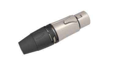 DH XLR konektor, 3P, nikel, montovatelný