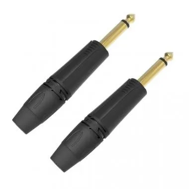DIE HARD DHJ63MBK2 ONEHERO 6,3mm monó jack dugó, szerelhető, fekete, 2db