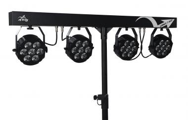 Sagitter LED par lampy 4ks, 7x10W RGBW/FC, s křížovým držákem a nožním spínačem