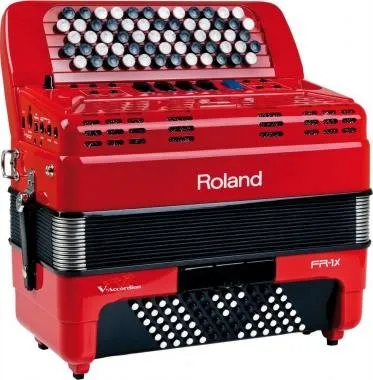 Roland FR-1XB RD digitális tangóharmonika beépített hangszóróval gombos - piros