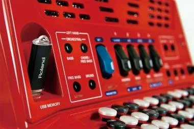 Roland FR-1XB RD digitális tangóharmonika beépített hangszóróval gombos - piros