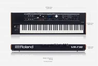 Roland VR-730 V-Combo elektromos orgona 73 félig súlyozott billentyűzet waterfall