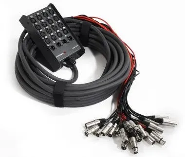 PROEL EBN1604 Szerelt stage box, 16 in / 4 OUT, 25m kábel, lapos szerelt doboz - lengő dugók