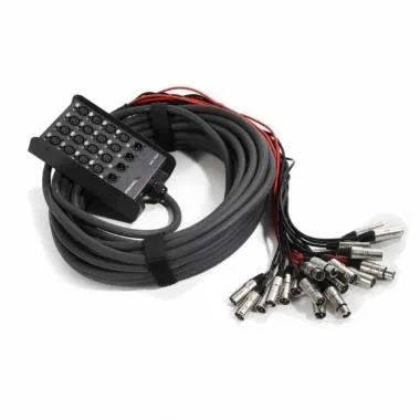 PROEL EBN1604 Szerelt stage box, 16 in / 4 OUT, 25m kábel, lapos szerelt doboz - lengő dugók