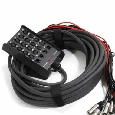 PROEL EBN1604 Szerelt stage box, 16 in / 4 OUT, 25m kábel, lapos szerelt doboz - lengő dugók