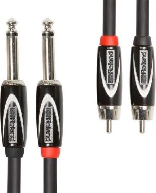 Roland RCC-3-2R28 3ft / 1m Interconnect kábel, DUAL RCA-DUAL 6,3mm TR jack kábel