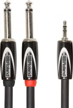 Roland RCC-15-3528V2 15ft / 4.5m Interconnect kábel 3,5mm TRS jack-DUAL 6,3mm TR jack Y-kábel