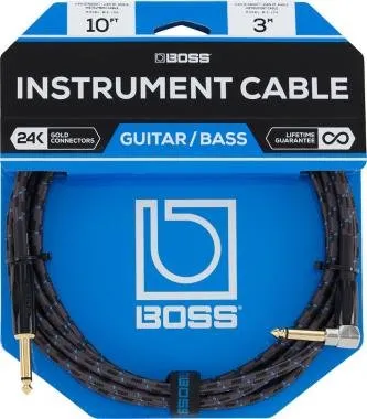 BOSS BIC-10A 10ft / 3m jack-jack kábel pipa-egyenes TR 6,3mm
