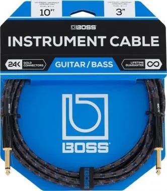 BOSS BIC-10 10ft / 3m jack-jack kábel egyenes-egyenes TR 6,3mm