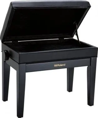 Roland RPB-400BK zongora pad állítható magasságú vinyl tetővel tároló rekesszel - szatén fekete