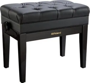 Roland RPB-500PE zongora pad állítható magasságú vinyl tetővel tároló rekesszel - fényes fekete