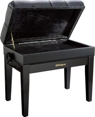 Roland RPB-500BK zongora pad állítható magasságú vinyl tetővel tároló rekesszel - szatén fekete