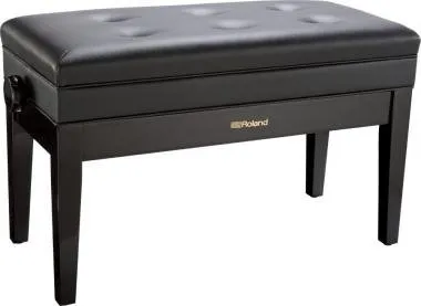 Roland RPB-D400PE kétszemélyes zongora pad állítható vinyl tetővel tároló rekesszel - fényes fekete