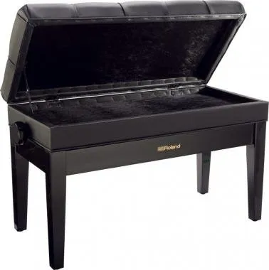 Roland RPB-D500PE kétszemélyes zongora pad állítható vinyl tetővel tároló rekesszel - fényes fekete