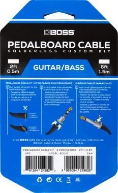 BOSS BCK-2 pedáltartó pedál board kábelkészlet 2 connectors 2ft / 0.5 m kábel