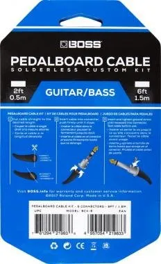 BOSS BCK-6 pedáltartó pedál board kábelkészlet 6 connectors 6ft / 1.8 m kábel